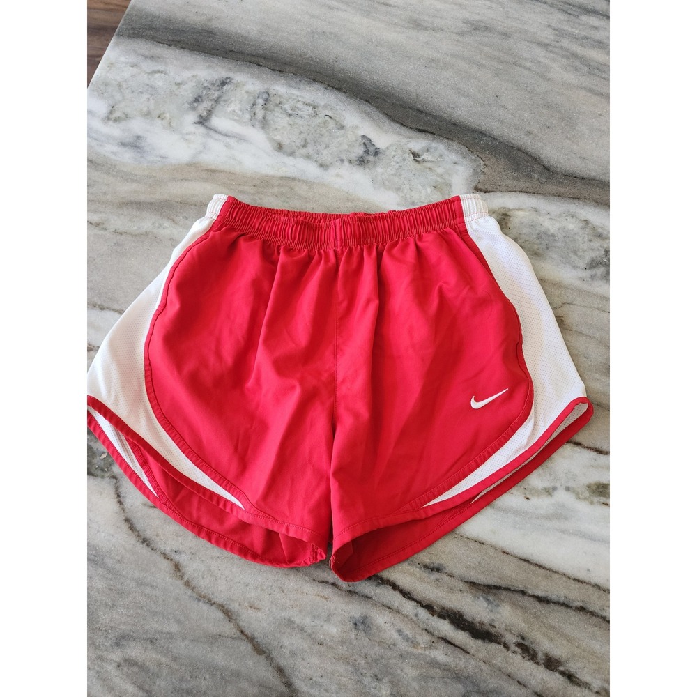 Nike Dri-FIT Tempo Red White Mesh Running Shorts Womens Small